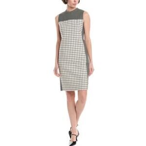 Akris Punto Women’s Sleeveless Sheath Dress Size 10 Business Career Mixed Print